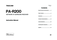 Tascam PA-R200 - Owners Manual 